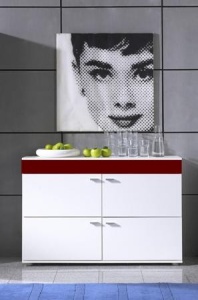 COMODA LIVING LOGO II ALB/BORDO DESIGN MODERN CM