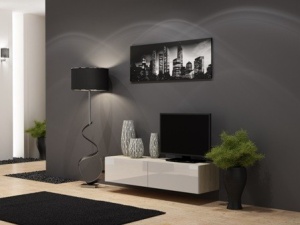 COMODA LIVING RTV VIGO 140 MINI STEJAR SONOMA/ALB DESIGN MODERN CM