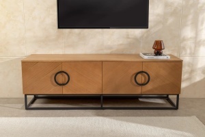 COMODA TV, GRANDEZZA 180CM, PRODUS DIN FURNIR LEMN SI METAL, ASPECT STEJAR, ARTIM GROUP SELECTION