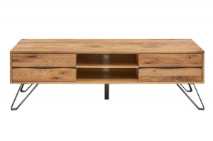 COMODA TV LIVING 160CM, EDGE, LEMN MASIV STEJAR, STIL INDUSTRIAL, ARTIM GROUP SELECTION - Img 5