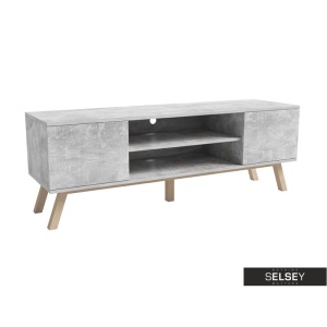 COMODA TV VERO DE CULOARE CONCRETE 150CM DESIGN SCANDINAV - Img 1