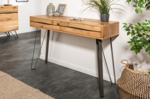 CONSOLA/BIROU LIVING 120CM, EDGE, COD 39432, STIL INDUSTRIAL, DIN LEMN MASIV DE STEJAR