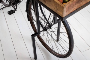 CONSOLA DEOSEBITA, BICYCLE 195CM, DIN LEMN MASIV SI CADRUL DIN METAL, COD 42103 - Img 4