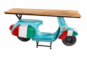 CONSOLA DEOSEBITA, SCOOTER 165CM, DIN LEMN MASIV SI CADRUL DIN METAL, COD 42106 - Img 6