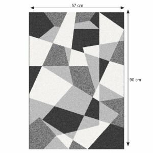Covor, negru/gri/alb, 57x90, SANAR, 0000268504