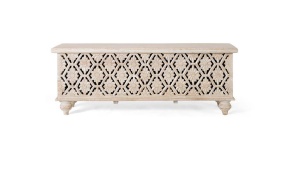 CUFAR 116CM, CULOARE ALB ANTICHIZAT, DIN LEMN DE MANGO, COD 1703, GINER Y COLOMER - Img 1