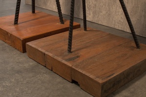 CUIER DECORATIV HEMMINGWAY , DIN LEMN MASIV DE TEC, STIL VINTAGE - Img 3