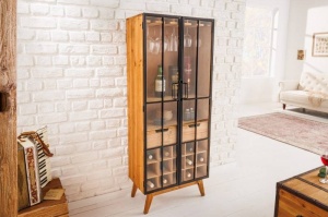 DULAP BAR/ORGANIZATOR, 150CM, DIN LEMN MASIV SI STICLA, ARTIM GROUP SELECTION