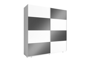 DULAP DORMITOR MIKA MULTI VIII 150 ALB/NEGRU DESIGN MODERN PSK