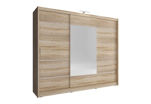 DULAP DORMITOR WIKI ALU 250 STEJAR SONOMA DESIGN MODERN PSK