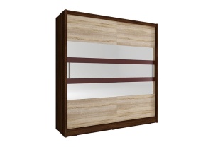 DULAP DORMITOR WIKI VI 200 STEJAR SONOMA + CIOCOLATIU DESIGN MODERN PSK