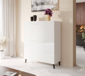 DULAP ELEGANT, ABETTO 100CM, DIN PLACI LAMINATE SI MDF, ALB, DESIGN MODERN