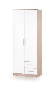 DULAP LIMA S-2, ALB/STEJAR SONOMA, DIN PAL MELAMINAT, STIL MODERN, HALMAR - Img 1