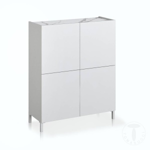 DULAP LIVING 90CM, EDDY, COD 4383, STIL MODERN, REALIZATA PANOURI LAMINATE, ALB HIGH GLOSS