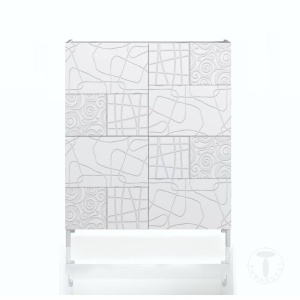 DULAP LIVING 90CM, EDDY GRAPHIC, COD 5068, STIL MODERN, REALIZATA PANOURI LAMINATE, USI SEMIGRAFIATE - Img 2