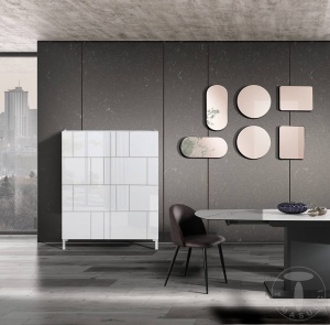 DULAP LIVING 90CM, EDDY RANDOM, COD 5075, STIL MODERN, REALIZATA PANOURI LAMINATE, USI SEMIGRAFIATE - Img 4