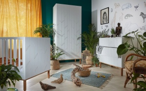 DULAP PENTRU CAMERA COPII TOTEME ALB/STEJAR STIL MODERN BA