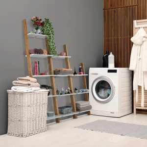 ETAJERA GAPA TYP 3, ALB/BAMBUS, DIN MDF SI BAMBUS LACUIT, STIL MODERN, TK - Img 4