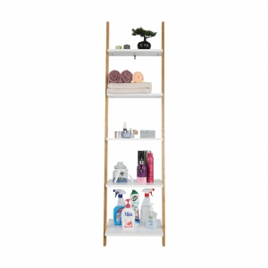 ETAJERA GAPA TYP 3, ALB/BAMBUS, DIN MDF SI BAMBUS LACUIT, STIL MODERN, TK - Img 8