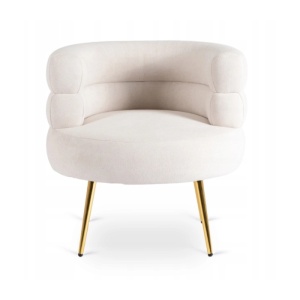 FOTOLIU, ARTIM MEBLE, REALIZAT DIN MATERIAL BOUCLE CREM SI METAL, STIL MODERN - Img 2