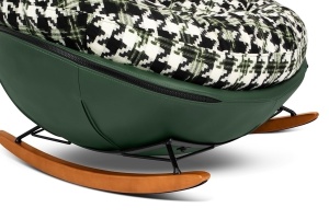 FOTOLIU BALANSOAR FATTY, VERDE/NEGRU/ALB, CU TAPITERIE DIN PIELE ECOLOGICA SI TEXTIL, STIL MODERN - Img 4