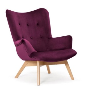 FOTOLIU CONFORTABIL ANGEL, BORDO/FAG, CONFECTIONAT DIN SPUMA, LEMN SI TEXTIL, STIL MODERN