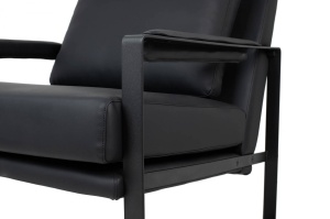 FOTOLIU CONFORTABIL CAPITAN, NEGRU, TAPITAT CU PIELE ECOLOGICA, STIL MODERN B2 - Img 4