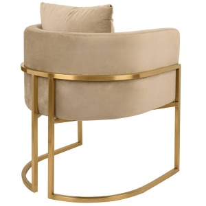 FOTOLIU CONFORTABIL CHLOE, KHAKI/AURIU, DIN CATIFEA SI METAL, STIL MODERN - Img 4