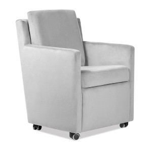FOTOLIU CONFORTABIL CU ROTI, NIKO, GRI, TAPITERIE DIN TEXTIL SI PICIOARE (ROTI) DIN METAL, STIL MODERN