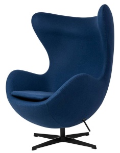 FOTOLIU CONFORTABIL EGG CLASSIC, ALBASTRU INCHIS 26/NEGRU, DIN CASMIR SI METAL, STIL MODERN B2