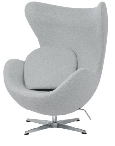 FOTOLIU CONFORTABIL EGG CLASSIC, GRI DESCHIS 17/CROM, DIN CASMIR SI METAL, STIL MODERN B2 - Img 5