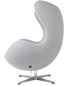 FOTOLIU CONFORTABIL EGG CLASSIC, GRI DESCHIS 18/CROM, DIN CASMIR SI METAL, STIL MODERN B2 - Img 3