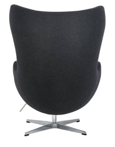 FOTOLIU CONFORTABIL EGG CLASSIC, GRI INCHIS 5/CROM, DIN CASMIR SI METAL, STIL MODERN - Img 6