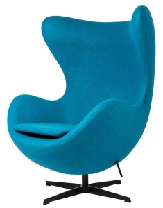 FOTOLIU CONFORTABIL EGG CLASSIC, TURCOAZ INCHIS 16/NEGRU, DIN CASMIR SI METAL, STIL MODERN