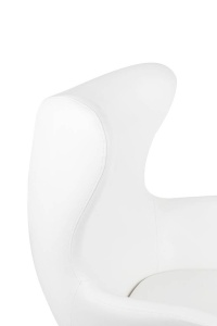 FOTOLIU CONFORTABIL EGG SZEROKI, ALB/CROM, DIN PIELE ECOLOGICA SI METAL, STIL MODERN - Img 4
