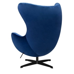 FOTOLIU CONFORTABIL EGG SZEROKI VELVET, BLEUMARIN/NEGRU, DIN CATIFEA SI METAL, STIL MODERN - Img 2