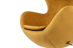 FOTOLIU CONFORTABIL EGG SZEROKI VELVET, VERDE KAKI/CROM, DIN CATIFEA SI METAL, STIL MODERN - Img 4