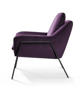 FOTOLIU CONFORTABIL MALI, MOV/NEGRU, STIL MODERN, CONFECTIONAT DIN METAL SI CATIFEA - Img 3