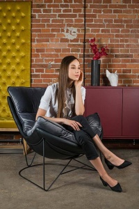 FOTOLIU CONFORTABIL OTILIA STAND VELVET, GRI INCHIS/NEGRU, DIN CATIFEA SI PIELE ECOLOGICA, STIL MODERN - Img 4