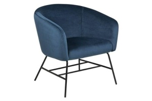 FOTOLIU CONFORTABIL, RAMSEY ALBASTRU/NEGRU, CU TAPITERIE DIN CATIFEA, STIL MODERN B2