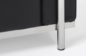 FOTOLIU CONFORTABIL SOFT LC2, NEGRU/CROM, DIN PIELE NATURALA SI METAL, STIL MODERN - Img 8