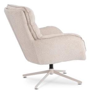 FOTOLIU CU TABURET, ARTIM MEBLE, REALIZAT DIN MATERIAL TEXTIL CREM SI METAL, STIL MODERN - Img 4