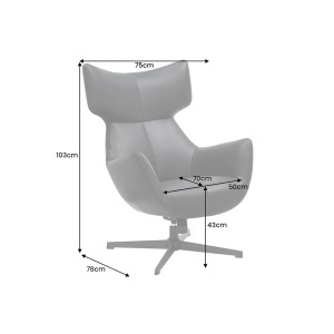 FOTOLIU CU TABURET, VOGUE ROTATIV 360 GRADE, PIELE ECO MARO SI CADRUL METALIC, ARTIM GROUP SELECTION - Img 5
