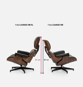 FOTOLIU DE RELAXARE DE LUX, ARTIM LOUNGE HM XL, REALIZAT PIELE NATURALA ITALIANA SI LEMN, CULOARE NEGRU/NUC, STIL EAMES - Img 8