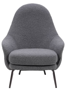 FOTOLIU LOBBY TEDDY, GRI/NEGRU, TAPITERIE DIN TEXTIL PLUSAT SI PIELE ECOLOGICA, STIL MODERN - Img 3