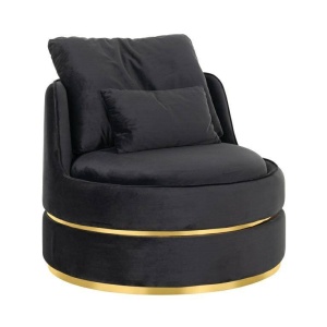 FOTOLIU PIVOTANT KYLIE, NEGRU/AURIU, DIN CATIFEA SI METAL, STIL MODERN B2 - Img 2