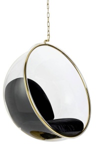 FOTOLIU SUSPENDAT BUBBLE, NEGRU/TRANSPARENT/AURIU, DIN ACRIL SI CATIFEA, STIL MODERN