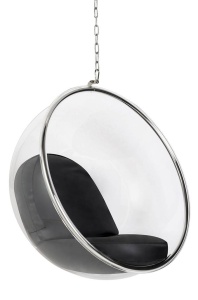 FOTOLIU SUSPENDAT BUBBLE, NEGRU/TRANSPARENT/CROM, DIN ACRIL SI PIELE ECOLOGICA, STIL MODERN