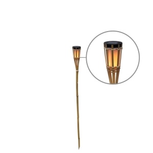 LAMPA DE GRADINA/TERASA HIAMA SOLAR, CONFECTIONATA DIN BAMBUS, CU SENZOR DE MISCARE - Img 3