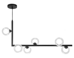 Lampă de tavan din sticlă industrială si metal, negru APP755-6CP